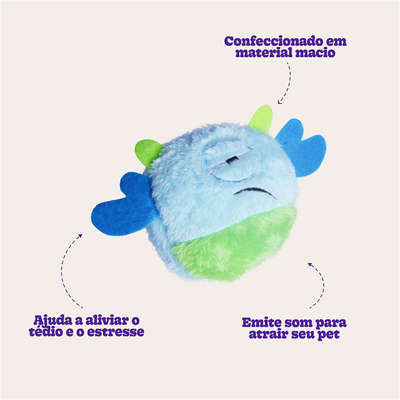 Brinquedo Pelúcia Kroco Monstrinho Azul para Cães