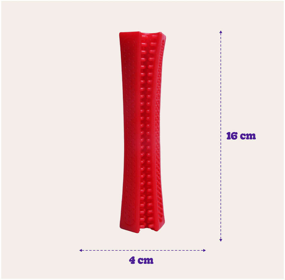 Brinquedo Mordedor Kroco Escova Vermelho para Cães - Tam. Único