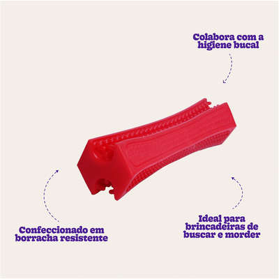 Brinquedo Mordedor Kroco Escova Vermelho para Cães