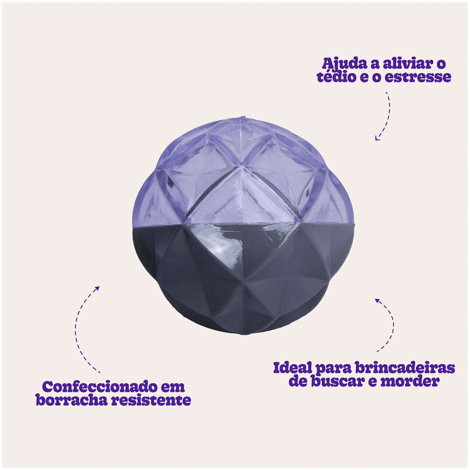 Bola Diamante Kroco Cinza para Cães - Tam. Único