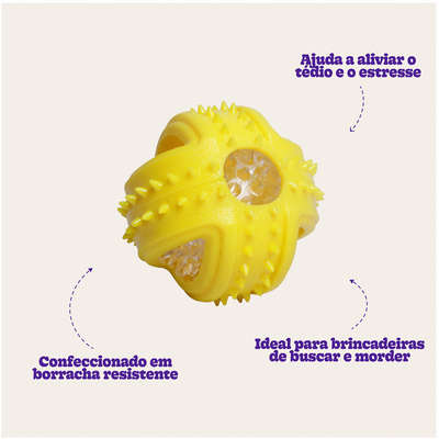Bola com Luz Piscante Kroco Amarela para Cães