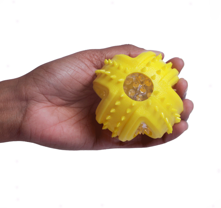 Bola com Luz Piscante Kroco Amarela para Cães - Tam. G