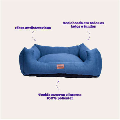 Cama Meau Quadrada Conforto Azul