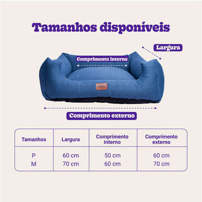 Cama Meau Quadrada Conforto Azul