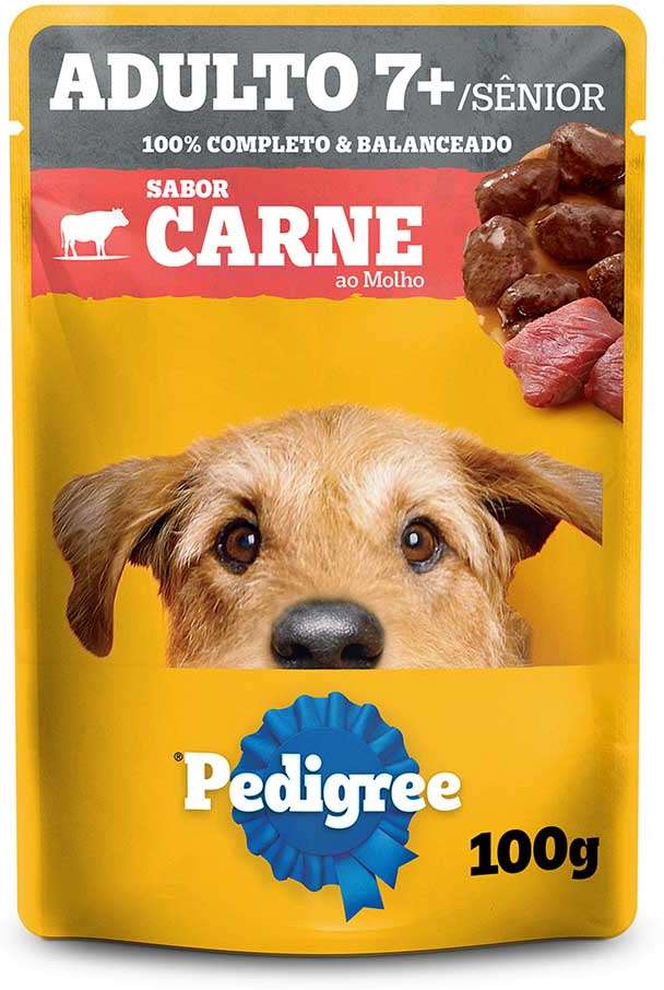 Ração Úmida Pedigree Sachê Carne ao Molho para Cães Sênior 7 + Anos - 100 g