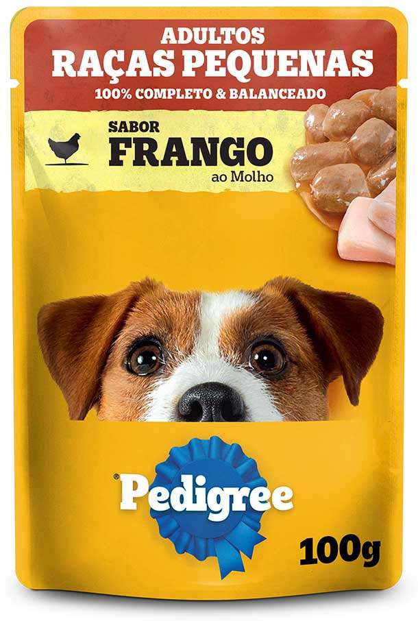 Ração Úmida Pedigree Sachê Frango ao Molho para Cães Adultos de Raças Pequenas - 100 g - 54 Unidades