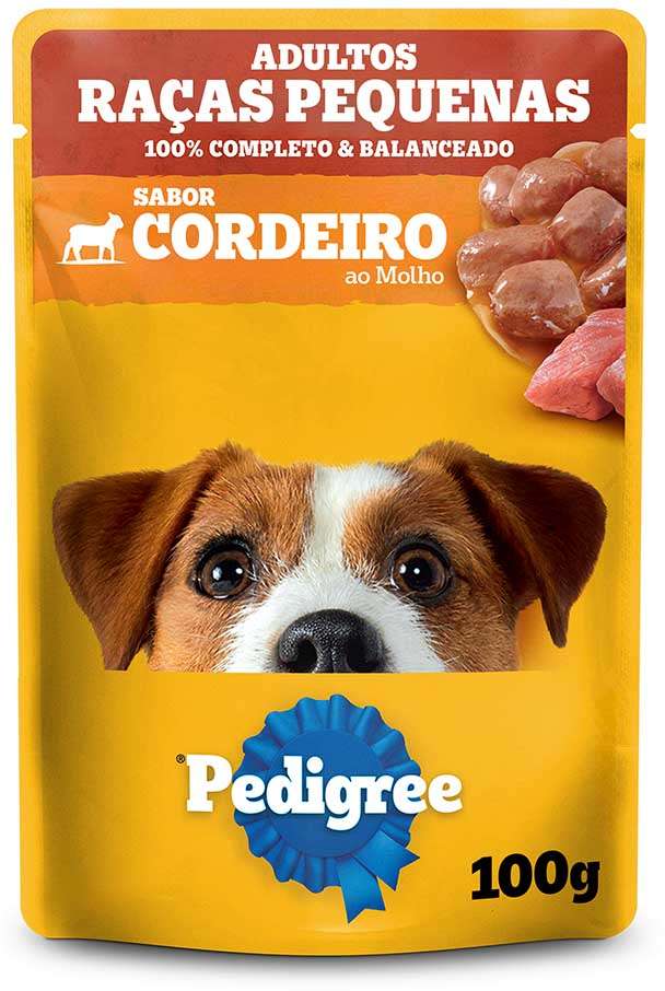 Ração Úmida Pedigree Sachê Cordeiro ao Molho para Cães Adultos de Raças Pequenas - 100 g