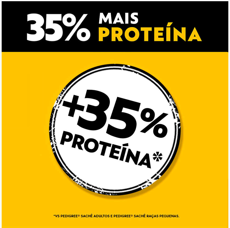 Ração Úmida Pedigree High Protein Sachê Carne e Frango Ao Molho para Cães Adultos - 85 g