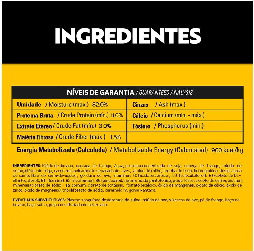 Ração Úmida Pedigree High Protein Sachê Carne e Frango Ao Molho para Cães Adultos - 85 g