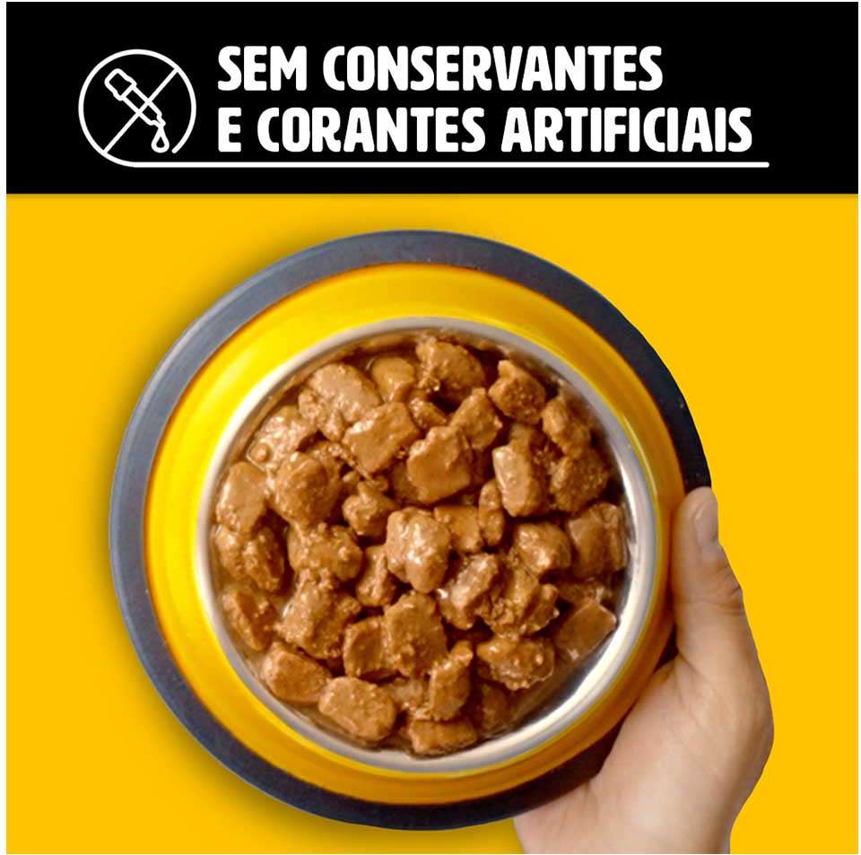 Ração Úmida Pedigree High Protein Sachê Carne e Frango Ao Molho para Cães Adultos - 85 g