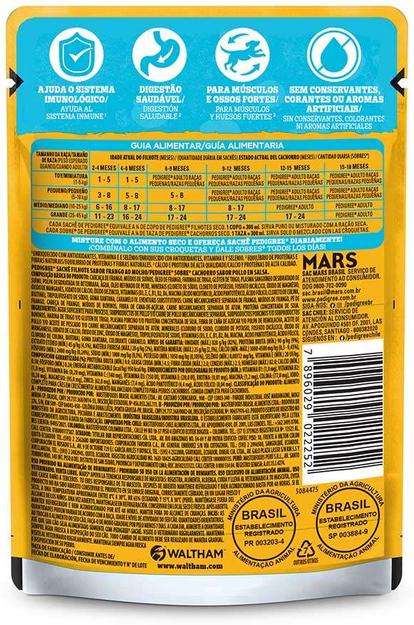 Ração Úmida Pedigree Sachê Frango ao Molho para Cães Filhotes - 100 g