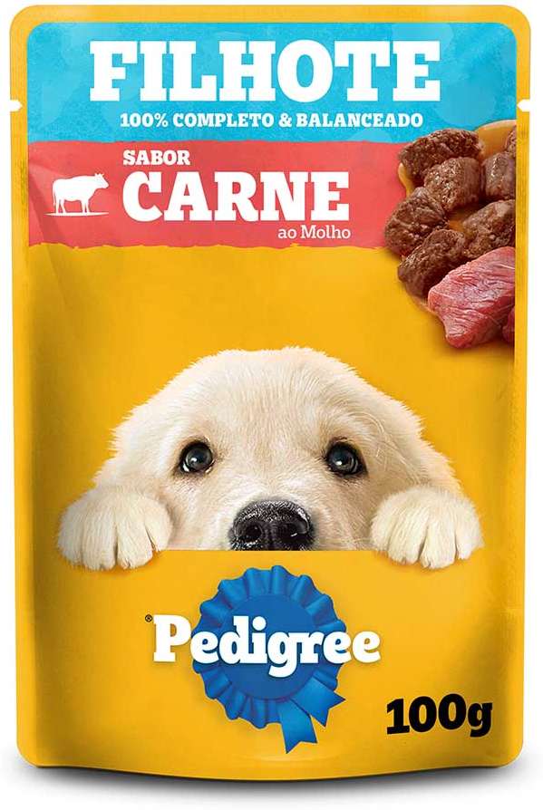 Ração Úmida Pedigree Sachê Carne ao Molho para Cães Filhotes - 100 g