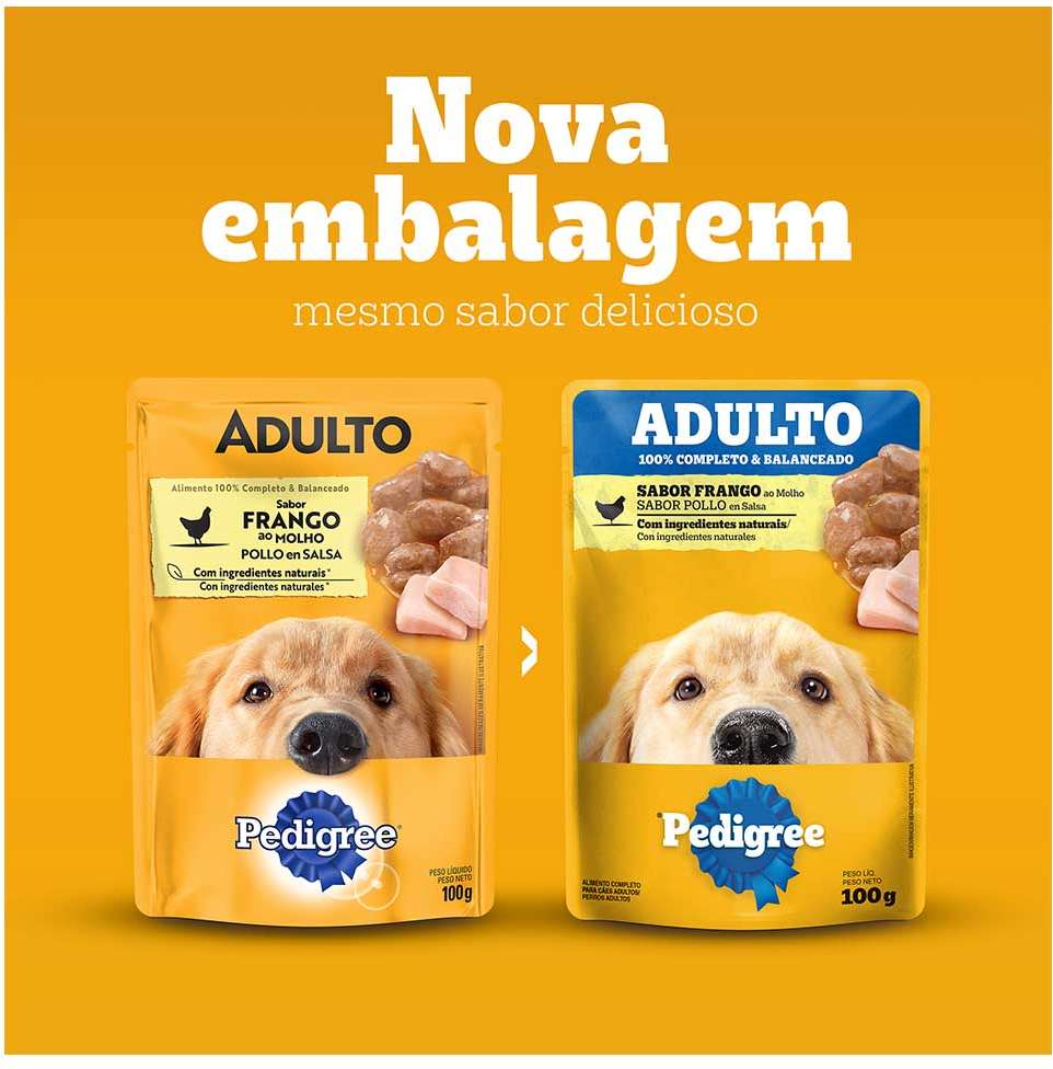 Ração Úmida Pedigree Sachê Frango ao Molho para Cães Adultos - 100 g