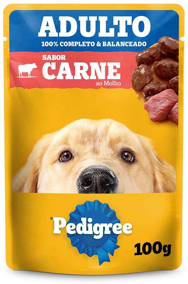 Ração Úmida Pedigree Sachê Carne ao Molho para Cães Adultos - 100 g