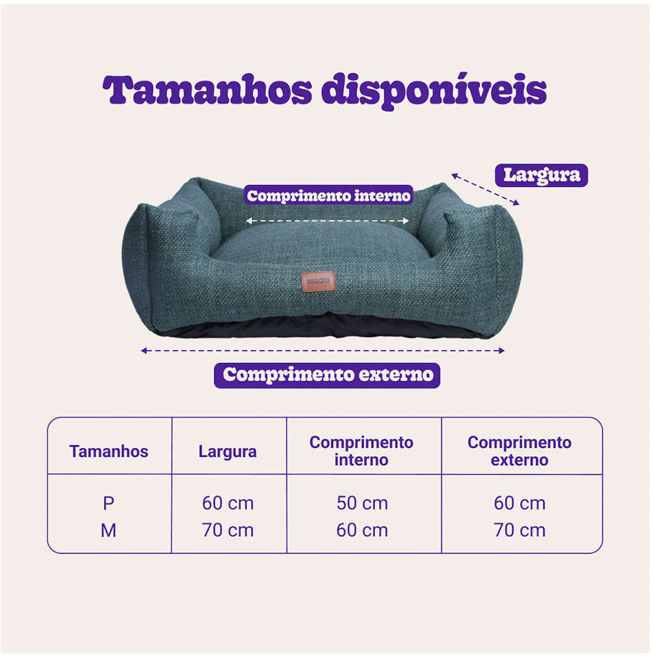 Cama Meau Quadrada Conforto Verde - Tam. P