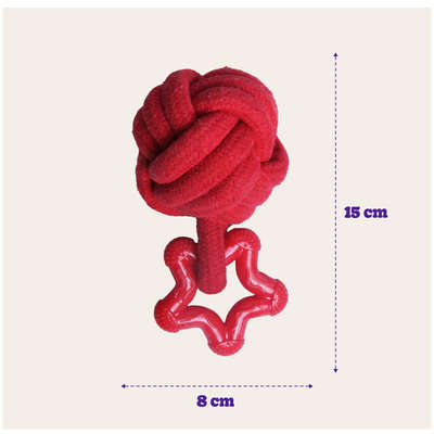 Brinquedo Bola com Mordedor Kroco Vermelho para Cães