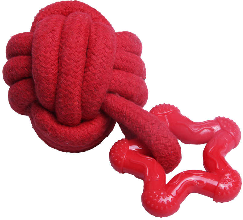 Brinquedo Bola com Mordedor Kroco Vermelho para Cães - Tam. Único