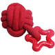 Brinquedo Bola com Mordedor Kroco Vermelho para Cães