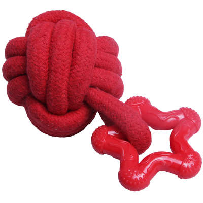 Brinquedo Bola com Mordedor Kroco Vermelho para Cães