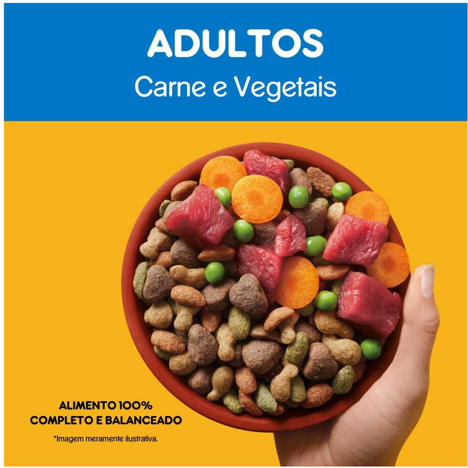 Ração Seca Pedigree Carne e Vegetais para Cães Adultos Raças Médias e Grandes - 7Kg