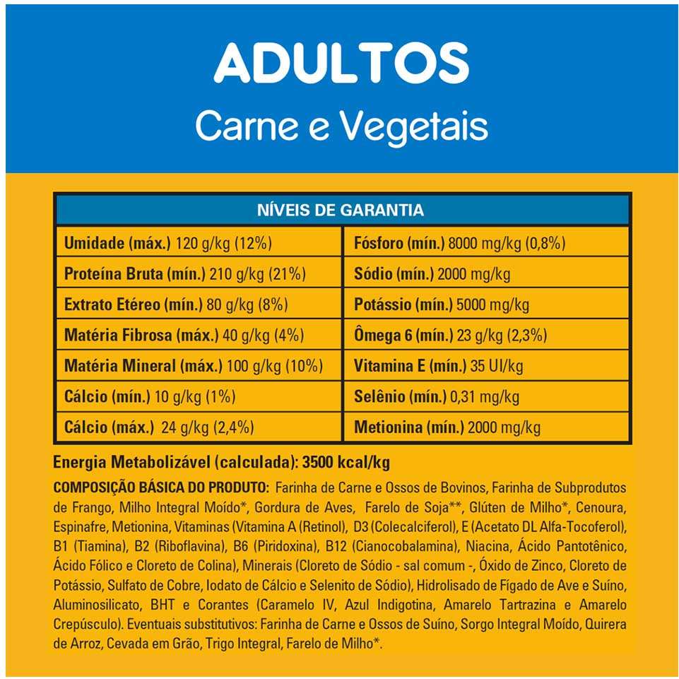 Ração Seca Pedigree Carne e Vegetais para Cães Adultos Raças Médias e Grandes - 7Kg