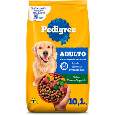 Ração Seca Pedigree Carne e Vegetais para Cães Adultos Raças Médias e Grandes