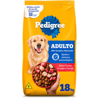 Ração Seca Pedigree Carne, Frango e Cereais para Cães Adultos Raças Médias e Grandes
