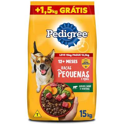 Ração Seca Pedigree Carne e Vegetais para Cães Adultos Raças Pequenas e Minis