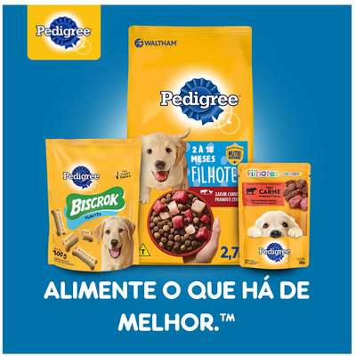Ração Seca Pedigree Carne, Frango e Cereais para Cães Filhotes