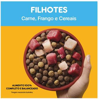 Ração Seca Pedigree Carne, Frango e Cereais para Cães Filhotes