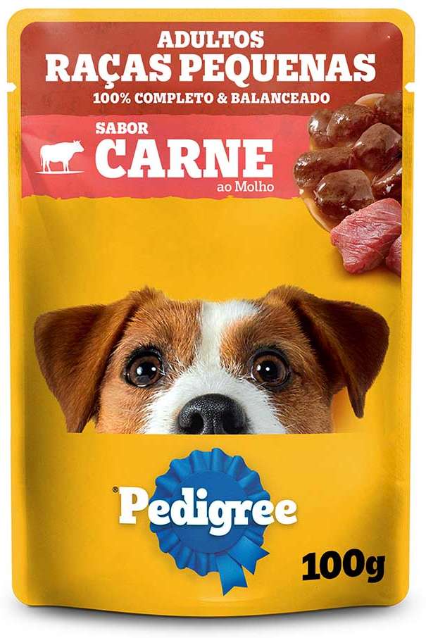 Ração Úmida Pedigree Sachê Carne ao Molho Cães Adultos de Raças Pequenas - 100 g