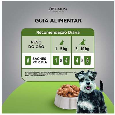 Ração Úmida Optimum Sachê para Cães Adultos Porte Pequeno e Minis Sabor Carne