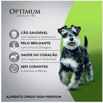 Ração Úmida Optimum Sachê para Cães Adultos Porte Pequeno e Minis Sabor Carne