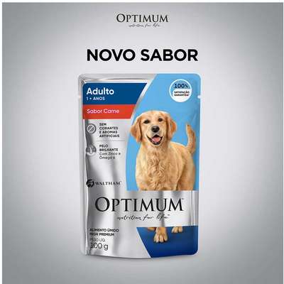 Ração Úmida Optimum Sachê para Cães Adultos Sabor Carne