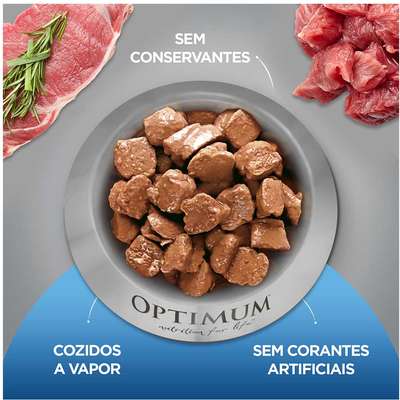 Ração Úmida Optimum Sachê para Cães Adultos Sabor Carne