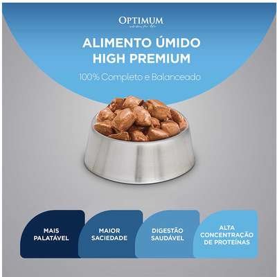 Ração Úmida Optimum Sachê para Cães Adultos Sabor Carne