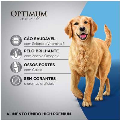 Ração Úmida Optimum Sachê para Cães Adultos Sabor Carne
