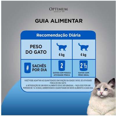Ração Úmida Optimum Sachê para Gatos Adultos Castrados Sabor Carne