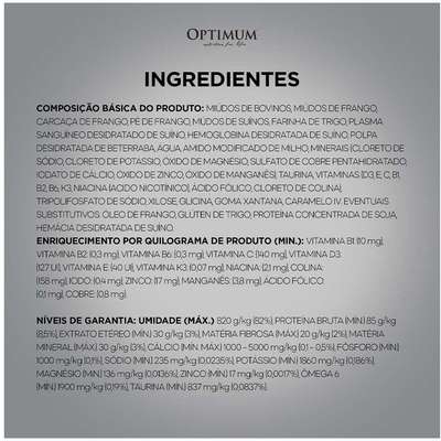 Ração Úmida Optimum Sachê para Gatos Adultos Castrados Sabor Carne