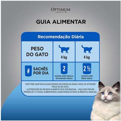Ração Úmida Optimum Sachê para Gatos Adultos Castrados Sabor Salmão