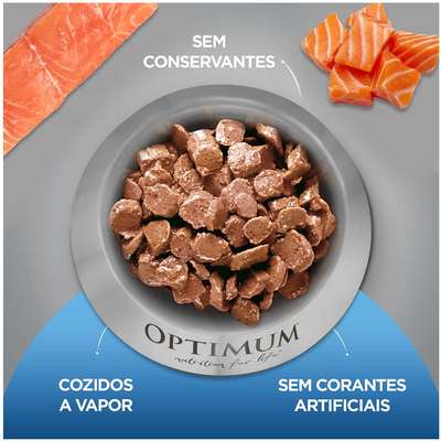 Ração Úmida Optimum Sachê para Gatos Adultos Castrados Sabor Salmão