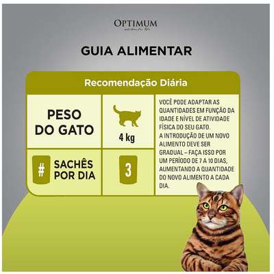 Ração Úmida Optimum Sachê para Gatos Adultos Sabor Carne