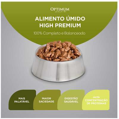Ração Úmida Optimum Sachê para Gatos Adultos Sabor Carne