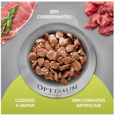 Ração Úmida Optimum Sachê para Gatos Adultos Sabor Carne