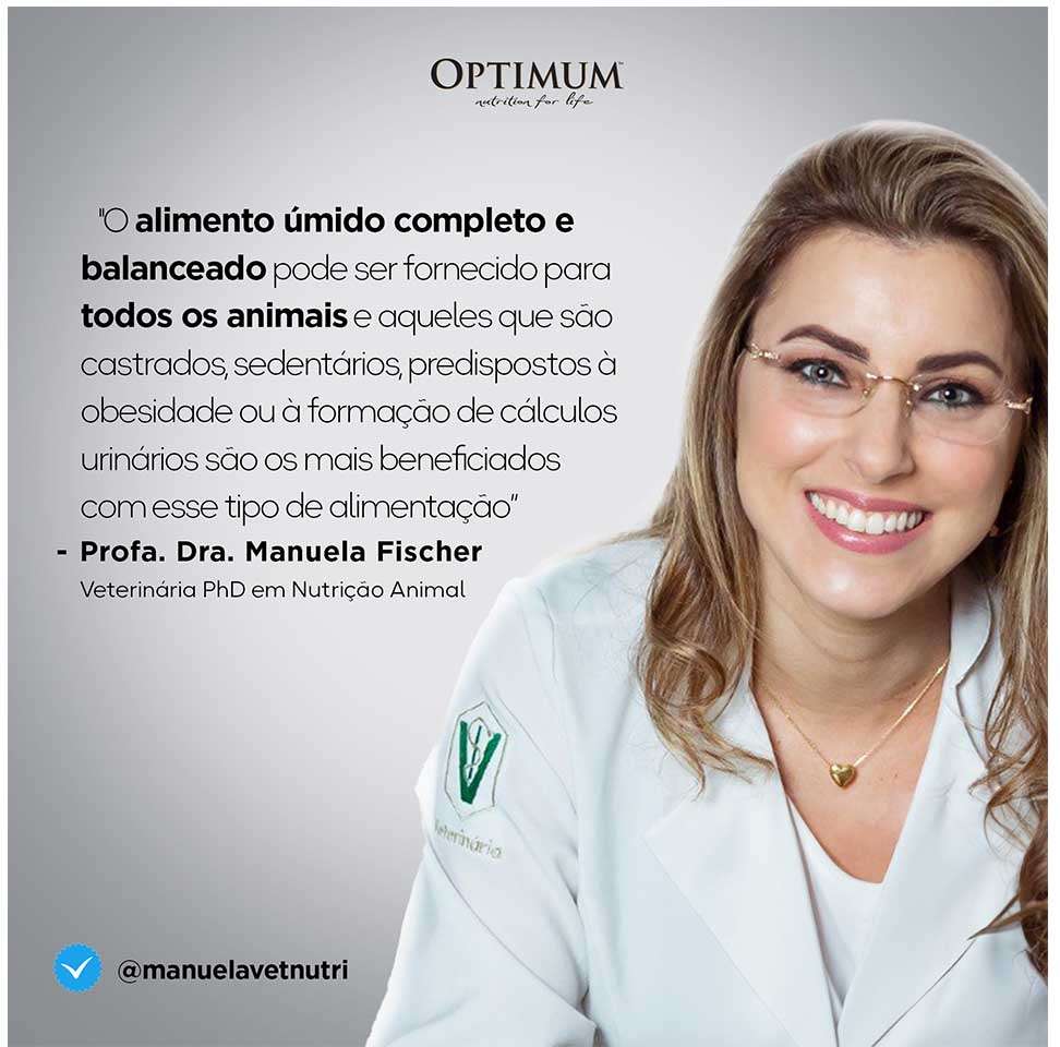 Ração Úmida Optimum Sachê para Gatos Adultos Sabor Carne - 85 g - 60 Unidades