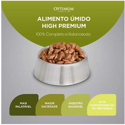 Ração Úmida Optimum Sachê para Gatos Adultos Sabor Salmão