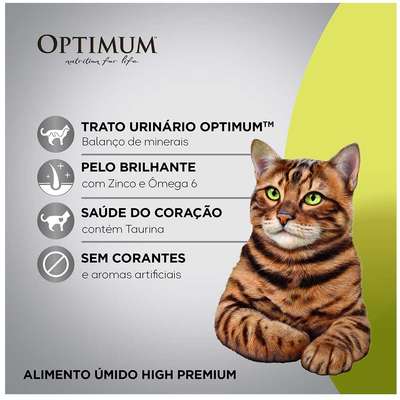 Ração Úmida Optimum Sachê para Gatos Adultos Sabor Salmão