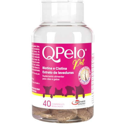 Suplemento Alimentar Agener União Qpelo Pet Biotina e Cistina para Cães e Gatos