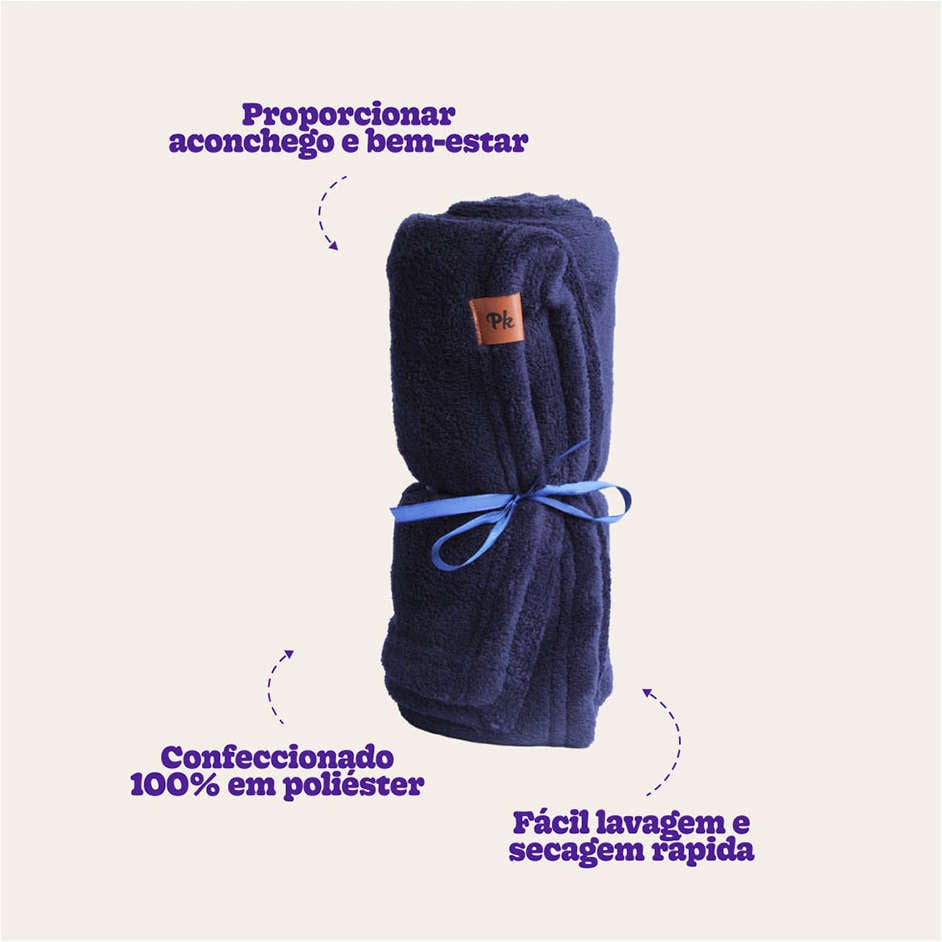 Cobertor Pickorruchos Ultrasoft Marinho - Tam. Único