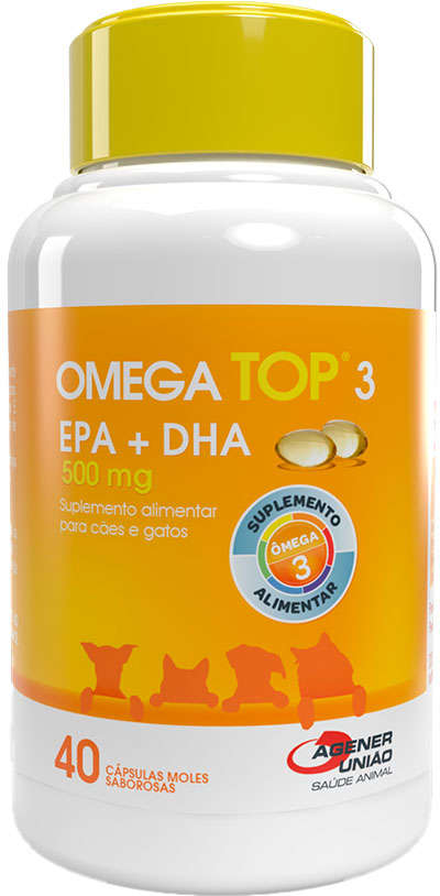 Suplemento Agener Ômega Top 3 com 40 Capsulas - 500 mg